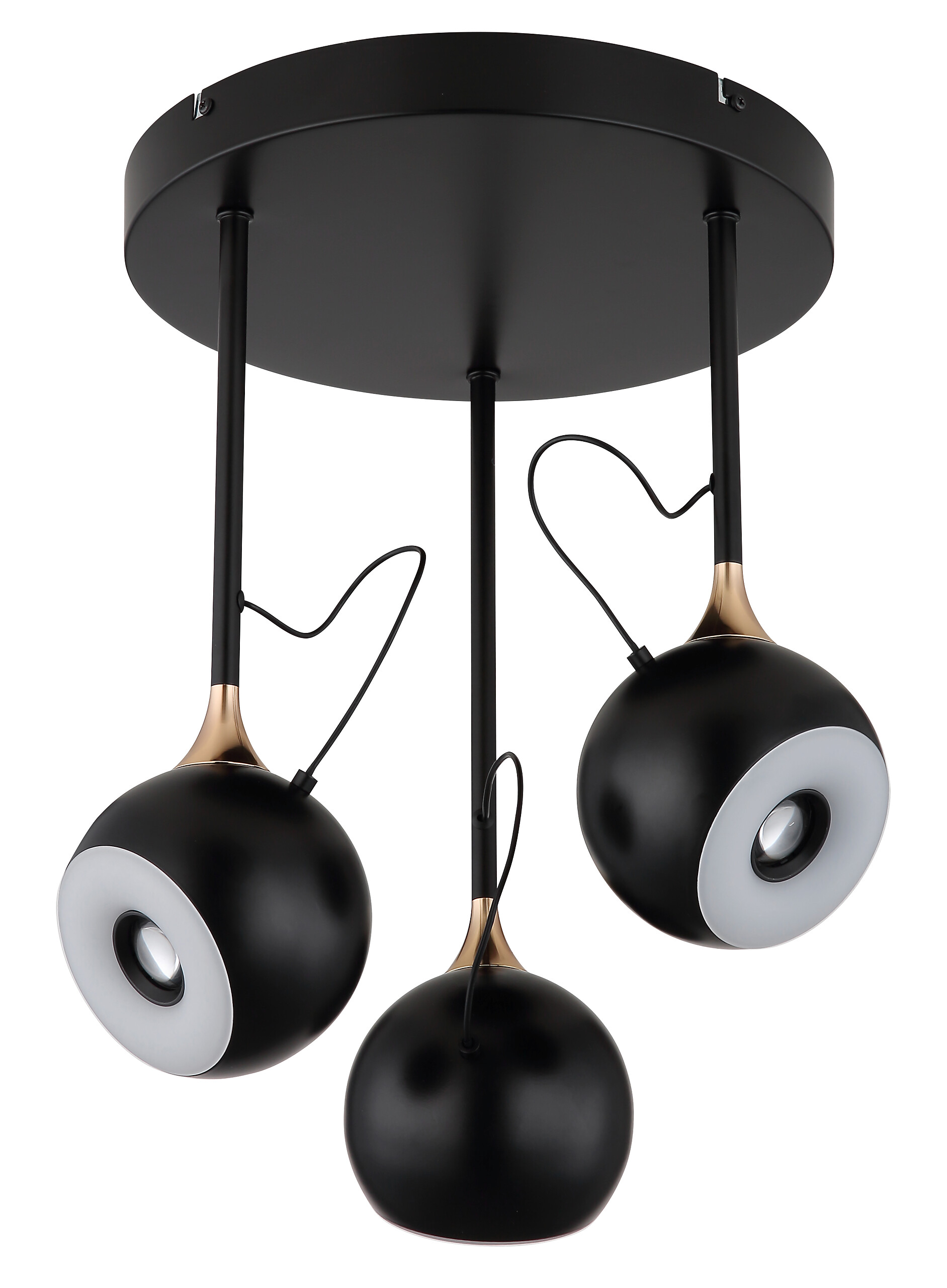 GLOBO Deckenleuchte mattschwarz gold Metall H/D: ca. 42x32,5 cm 1 Brennstellen