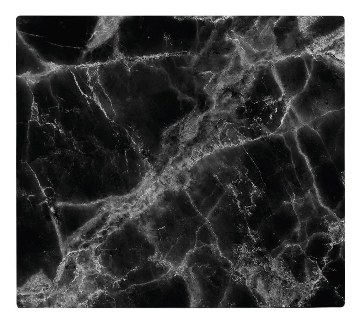 Zeller Herdblende-/Abdeckplatte Marmor schwarz Glas B/L: ca. 50x56 cm