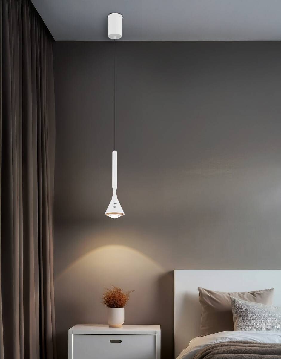 GLOBO Hängeleuchte weiß Opal Kunststoff Metall H/D: ca. 150x9,9 cm 1.0 Brennstellen