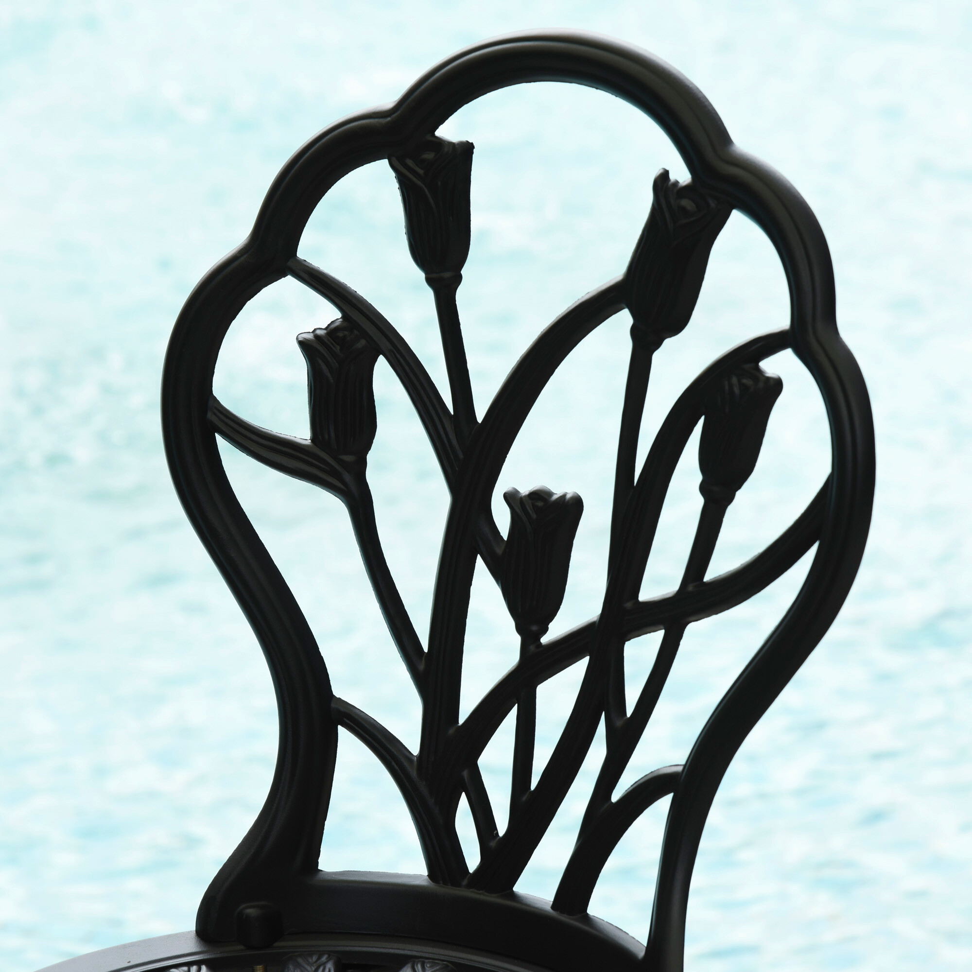 Outsunny Bistro-Set schwarz Aluminium B/H/L: ca. 60x67x60 cm