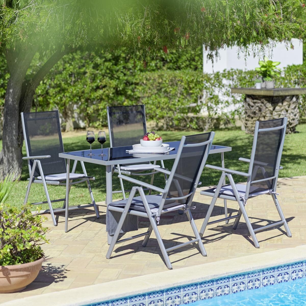 POCOline Patioset grau Alu