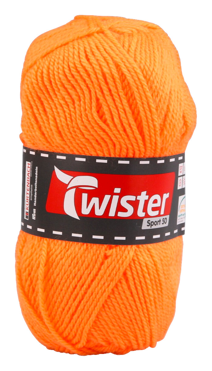 Twister Handstrickgarn Twister Sport uni orange L: ca. 15000 cm
