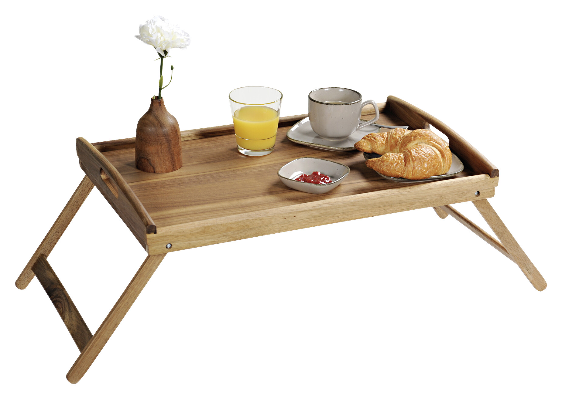 Kesper Tablett mit Klappfüßen natur Holz B/H/T: ca. 55x24x35 cm Kesper Tablett mit Klappfüßen natur Holz B/H/T: ca. 55x24x35 cm
