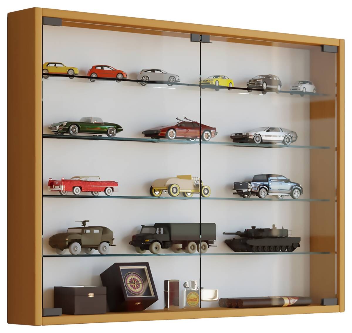 Vitrine Mandosa L buche Nachbildung Holzwerkstoff Glas B/H/T: ca. 80x60x10 cm