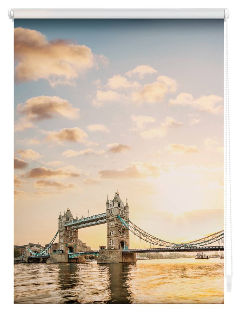 LICHTBLICK Verdunkelungsrollo Tower Bridge rot B/L: ca. 100x150 cm