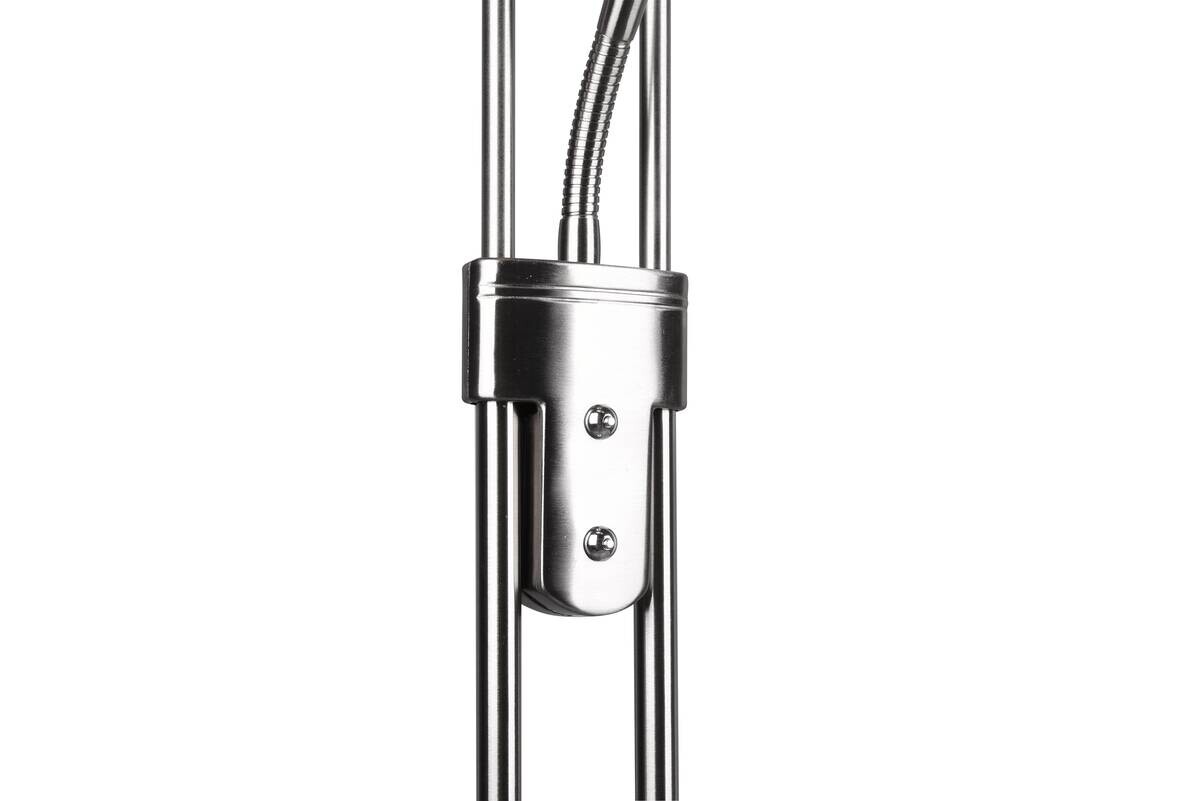 Reality Stehleuchte Orson nickel matt weiß Metall Glas H/D: ca. 180x32 cm