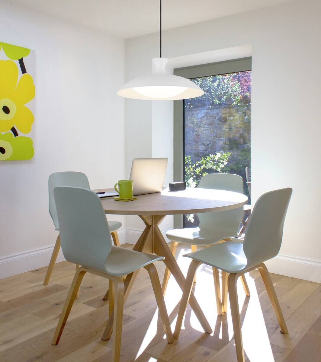 GLOBO Pendelleuchte weiß Metall H/D: ca. 150x40 cm 1.0 Brennstellen