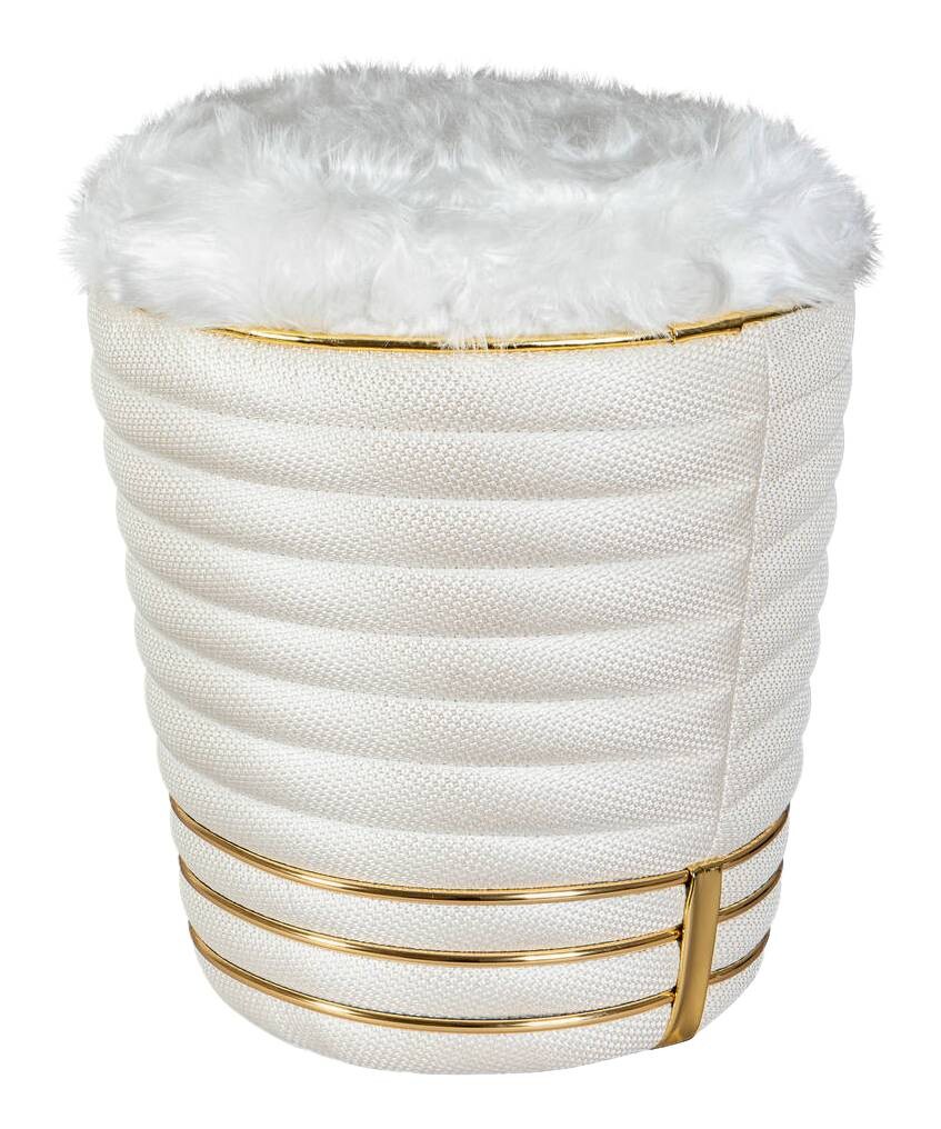 360 Living Hocker Doric 320 elfenbein gold H/D: ca. 50x42 cm