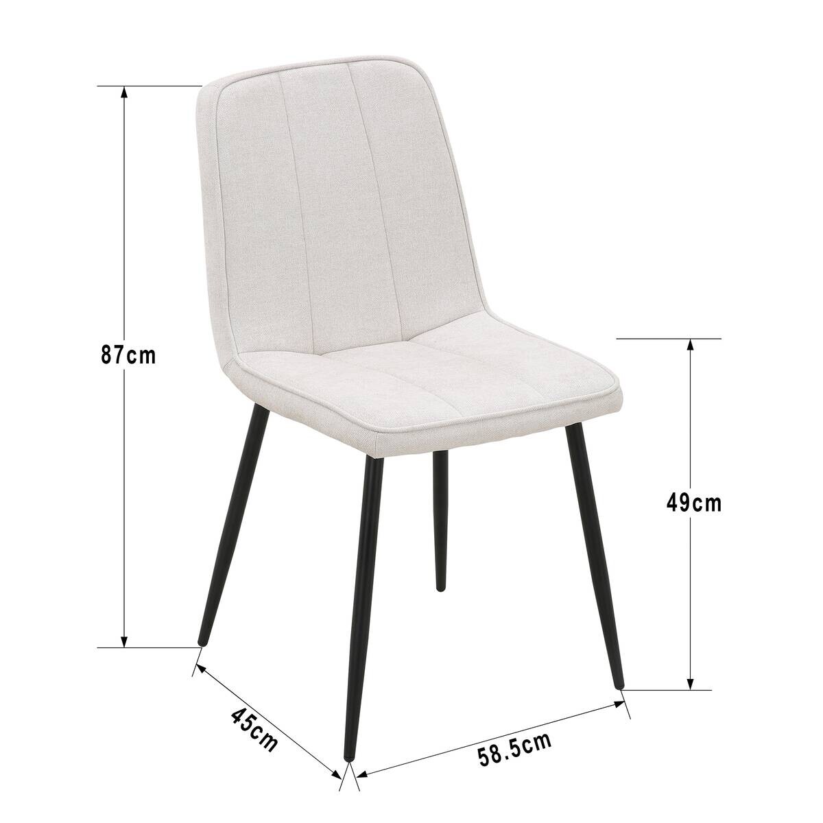 Stuhl KIM beige Webstoff B/T: ca. 45x87 cm