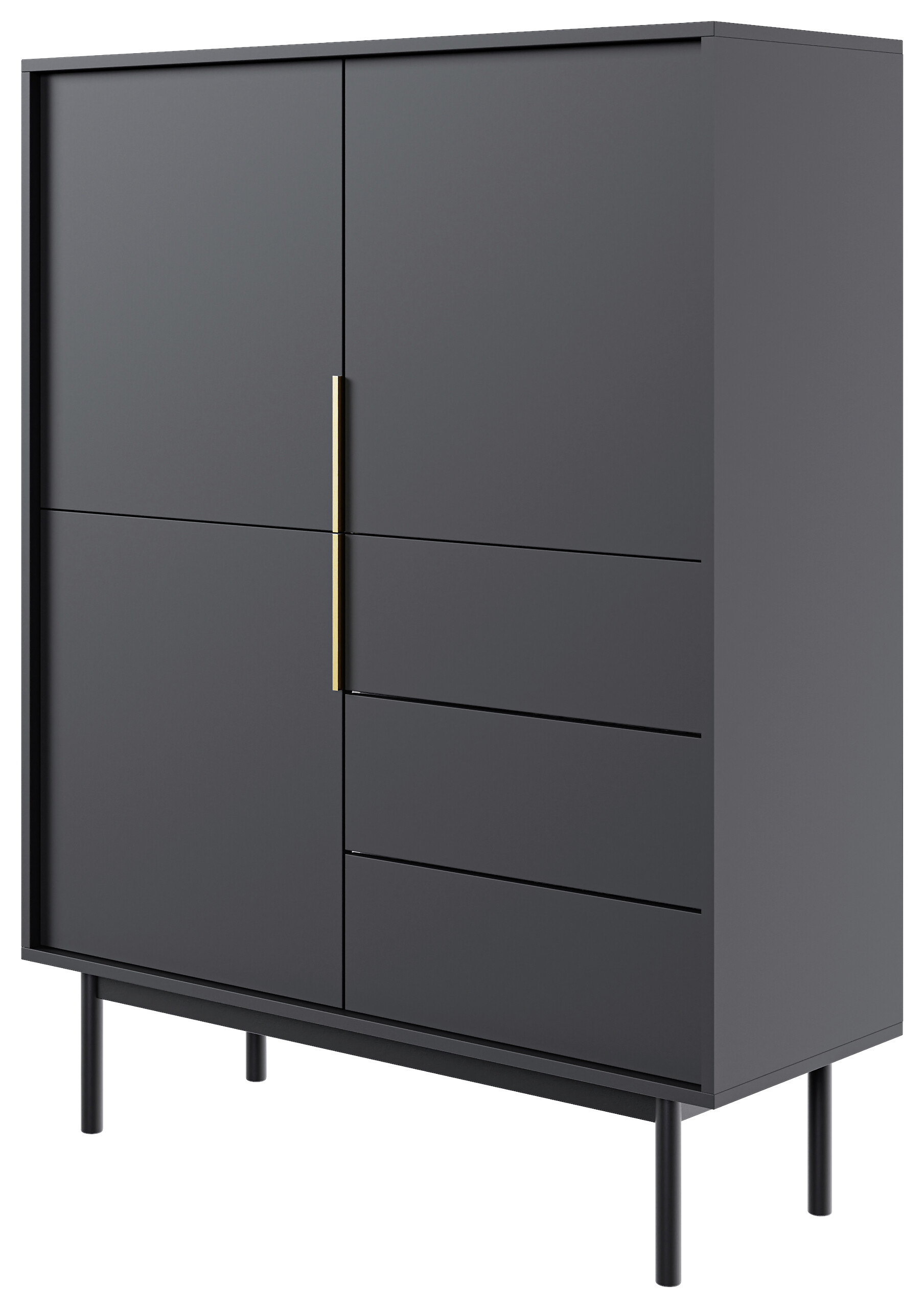 Highboard VIVA schwarz B/H/T: ca. 104x139,5x39 cm