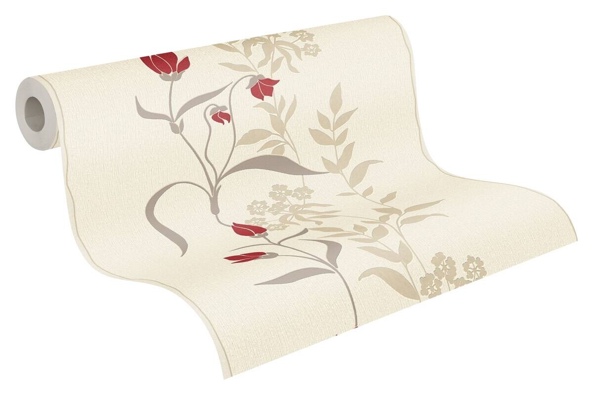 Livingwalls Vliestapete Best of Vlies Floral creme B/L: ca. 53x1005 cm