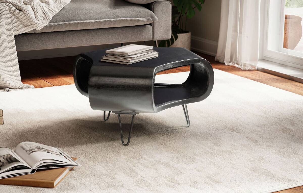 Wohnling Couchtisch schwarz Mango B/H/T: ca. 60x35x60 cm