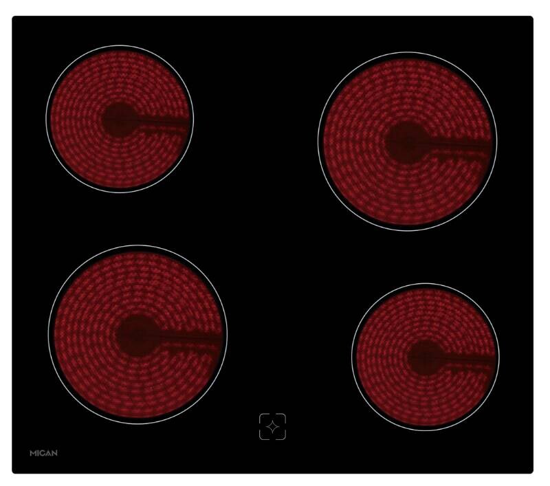 Mican Einbauherdset HSU73S schwarz Edelstahl B/H/T: ca. 59,5x59,5x57,5 cm