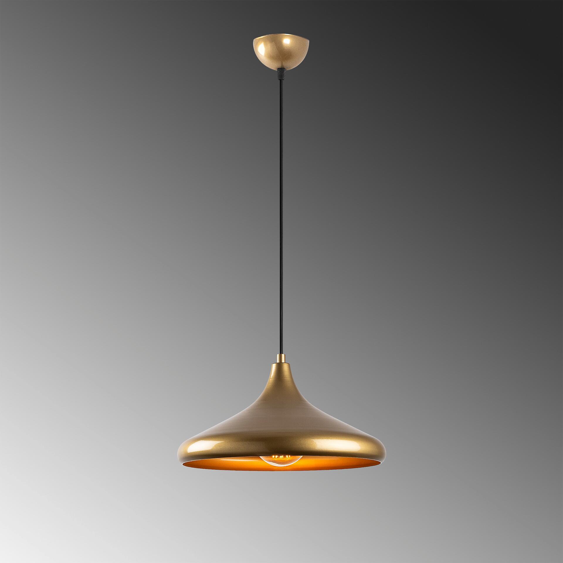 Opviq Pendelleuchte Eysan-210 gold B/H/T/L/D: ca. 35x126x35x35x35 cm E27 1 Brennstellen