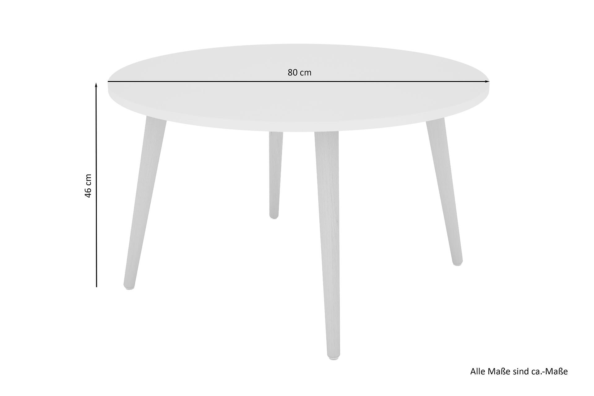 byLIVING Couchtisch LASSE weiß natur Holzwerkstoff Buche