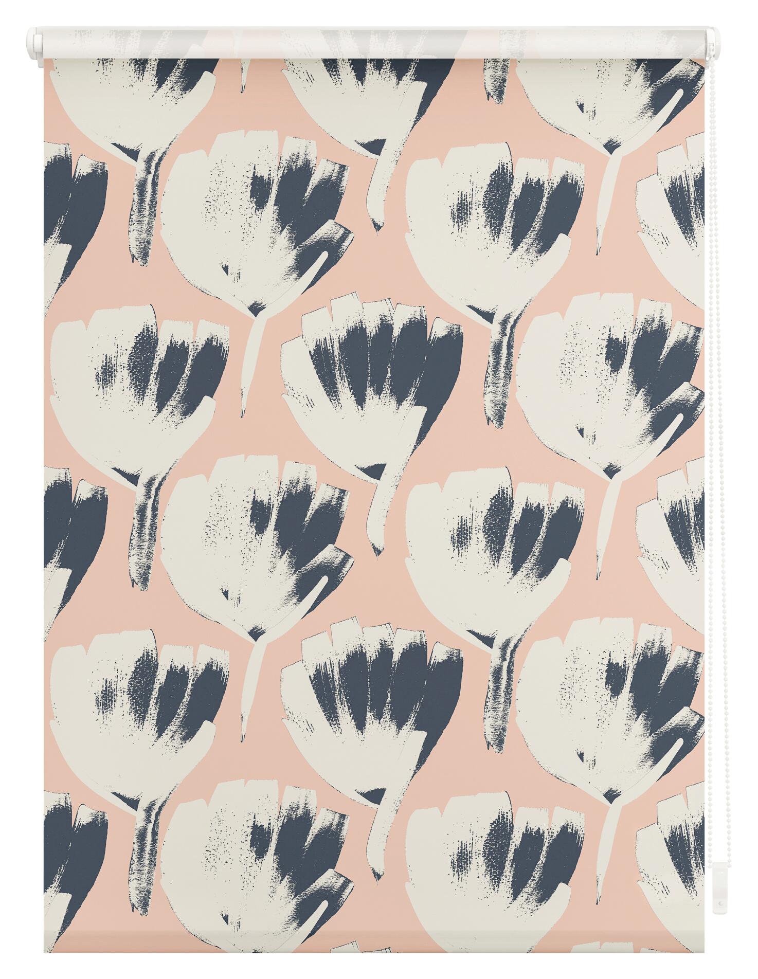 LICHTBLICK Rollo Flowers on Salmon rot B/L: ca. 100x150 cm