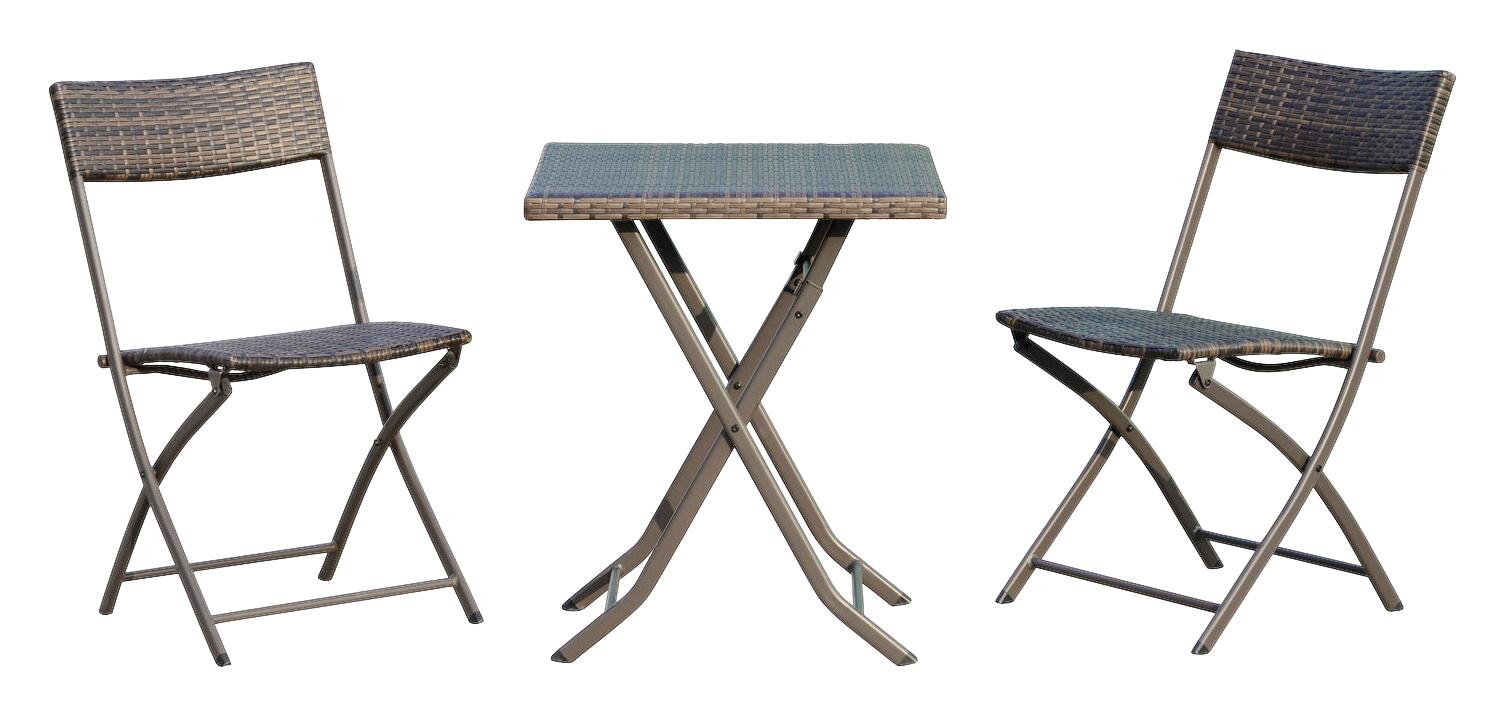 Outsunny Balkonset café braun Polyrattan