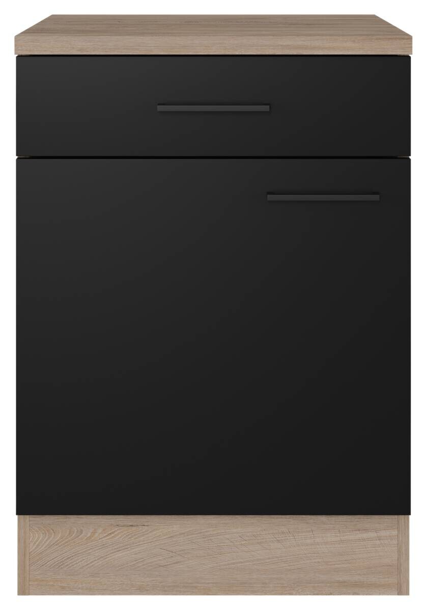 Unterschrank Capri schwarz matt B/H/T: ca. 60x85x60 cm