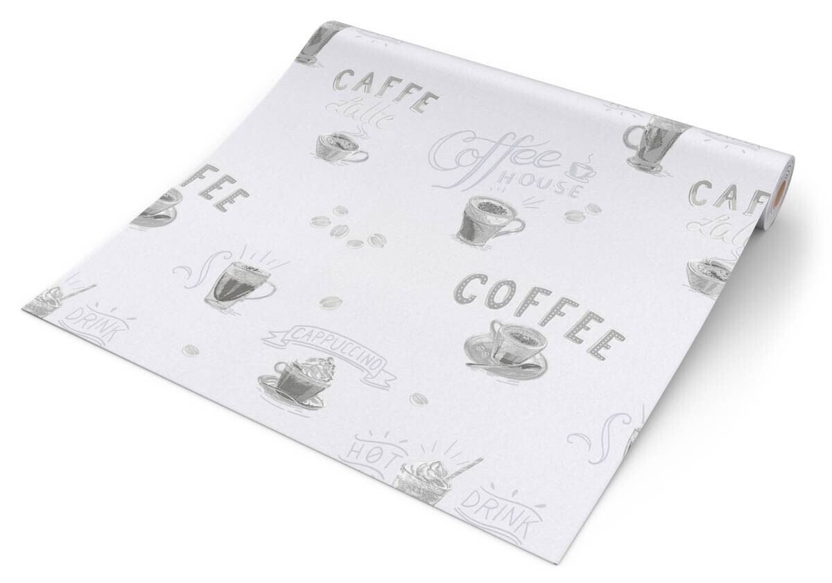 Vliestapete Coffee grau B/L: ca. 53x1005 cm