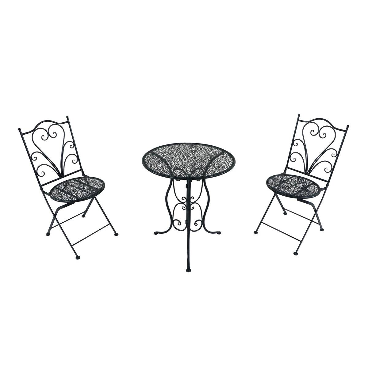 AXI Outdoor Living Bistroset Eloise anthrazit Metall B/H/L: ca. 60x92x60 cm