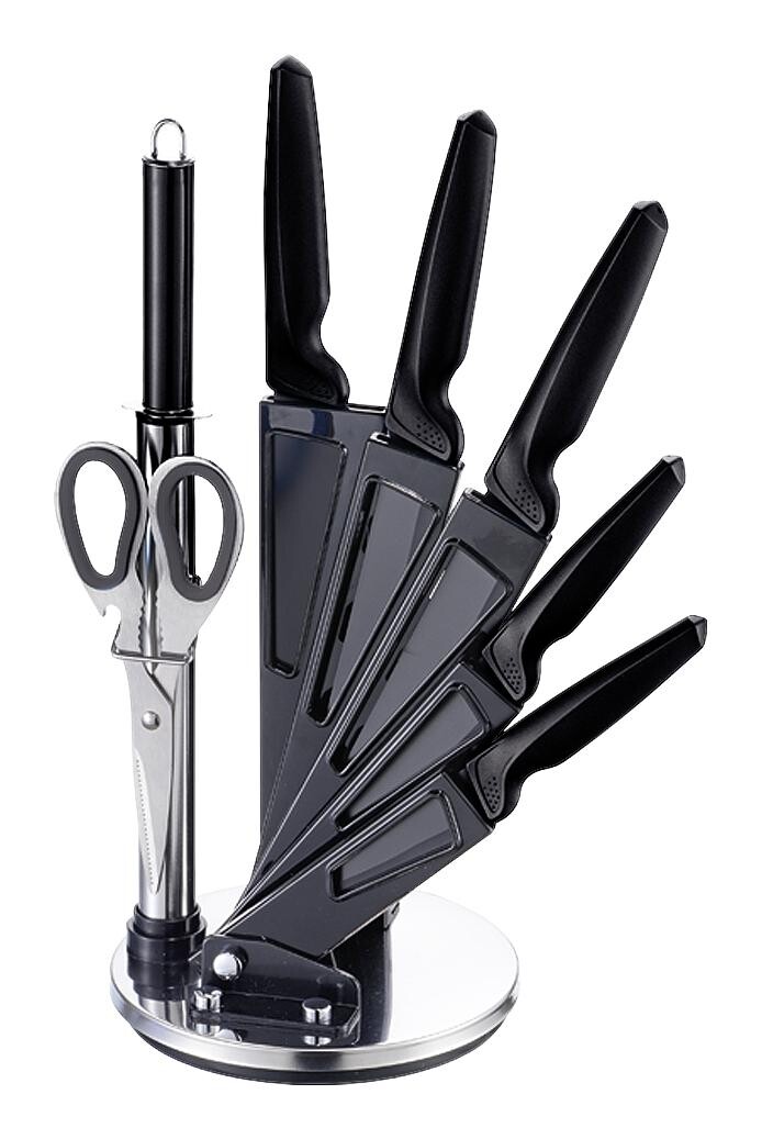 MICHELINO Messerset schwarz Acryl 8 tlg.