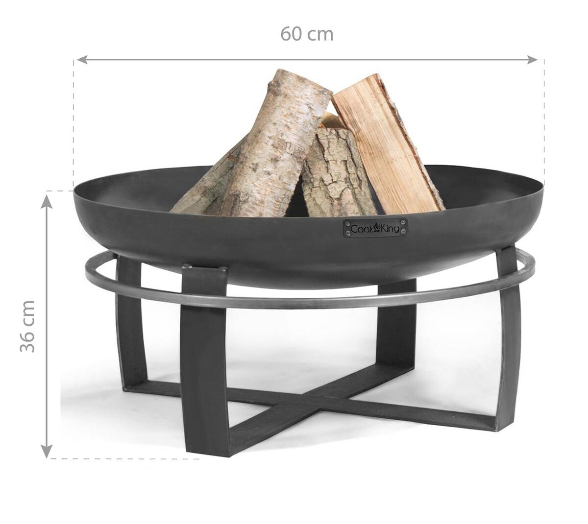 CookKing Feuerschale Viking 60 schwarz Stahl B/H/T: ca. 60x36x60 cm