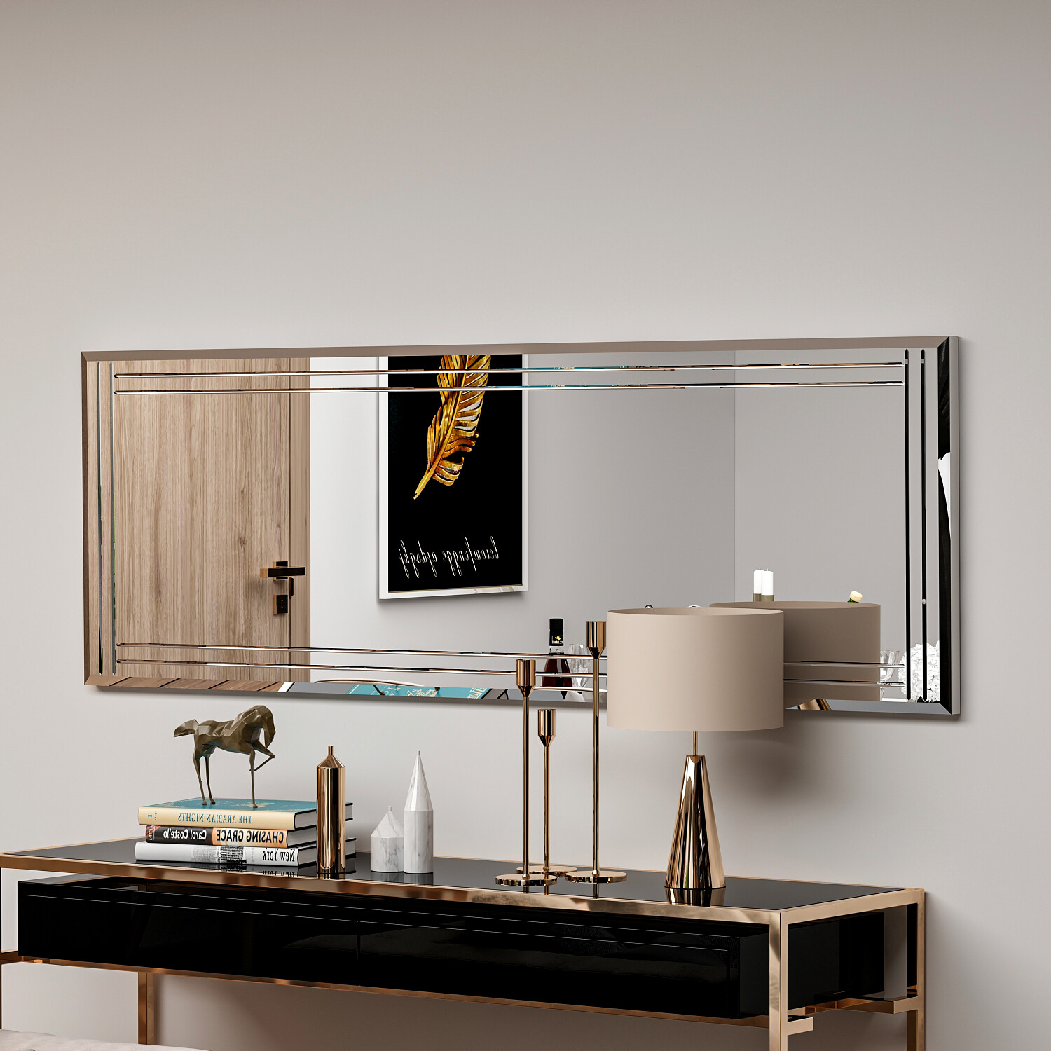 moebel17 Wandspiegel Buhem transparent Glas B/H/T: ca. 120x40x3,5 cm