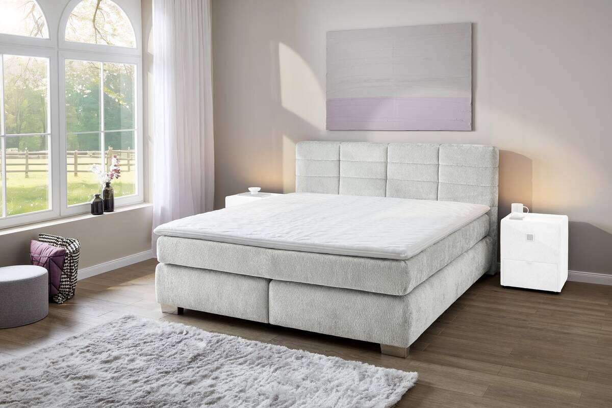Boxspringbett hellgrau Liegefläche B/L: ca. 160x200 cm