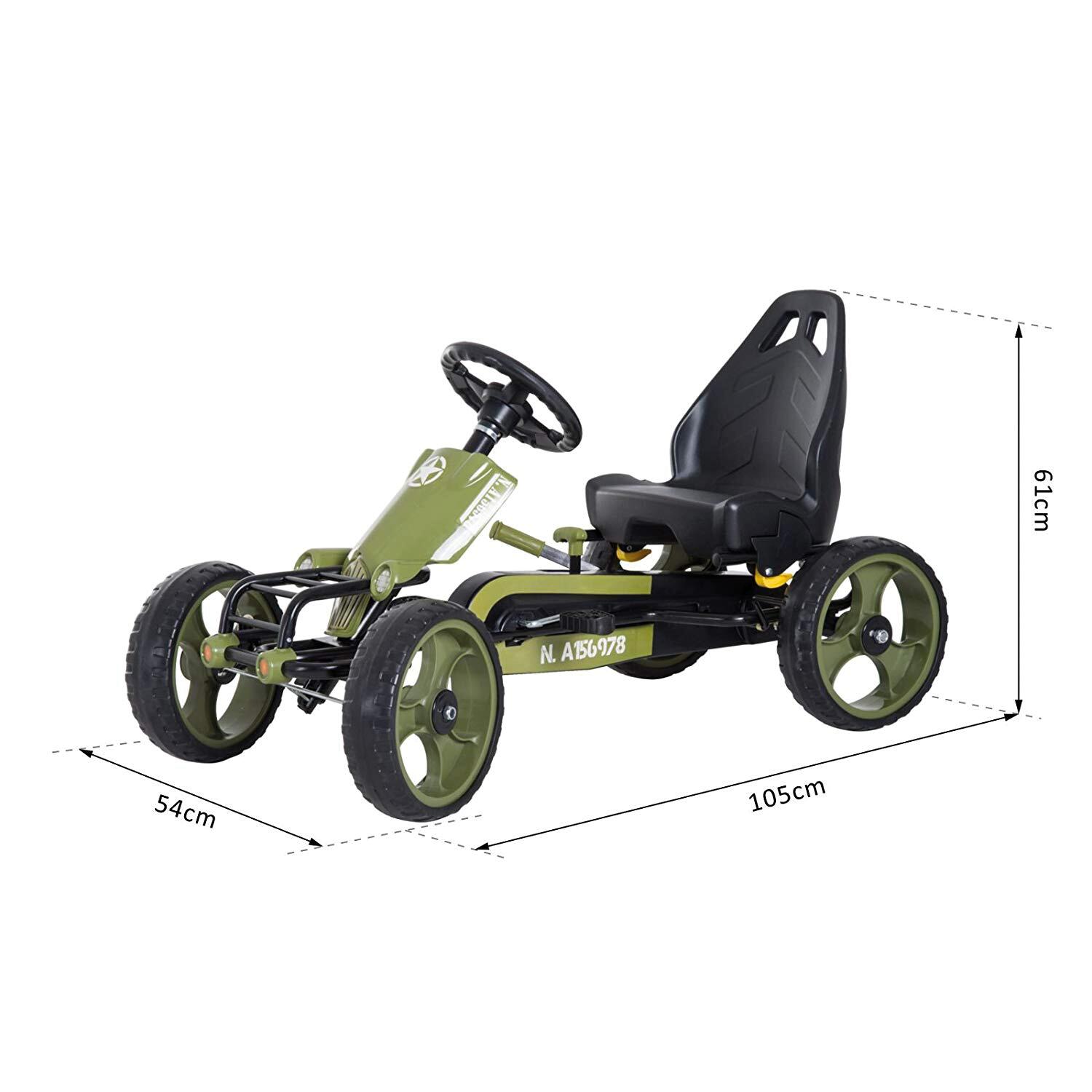 HOMCOM Go Kart schwarz B/H/L: ca. 54x61x105 cm