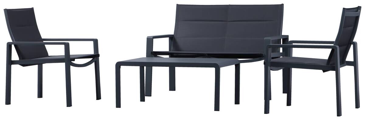 Gartensitzgruppe Santorini dunkelgrau Aluminium