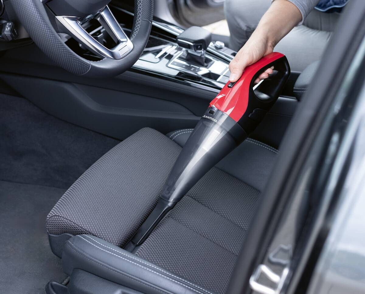 CLEANmaxx Akku-Handstaubsauger rot schwarz B/H/L: ca. 10x12x37 cm