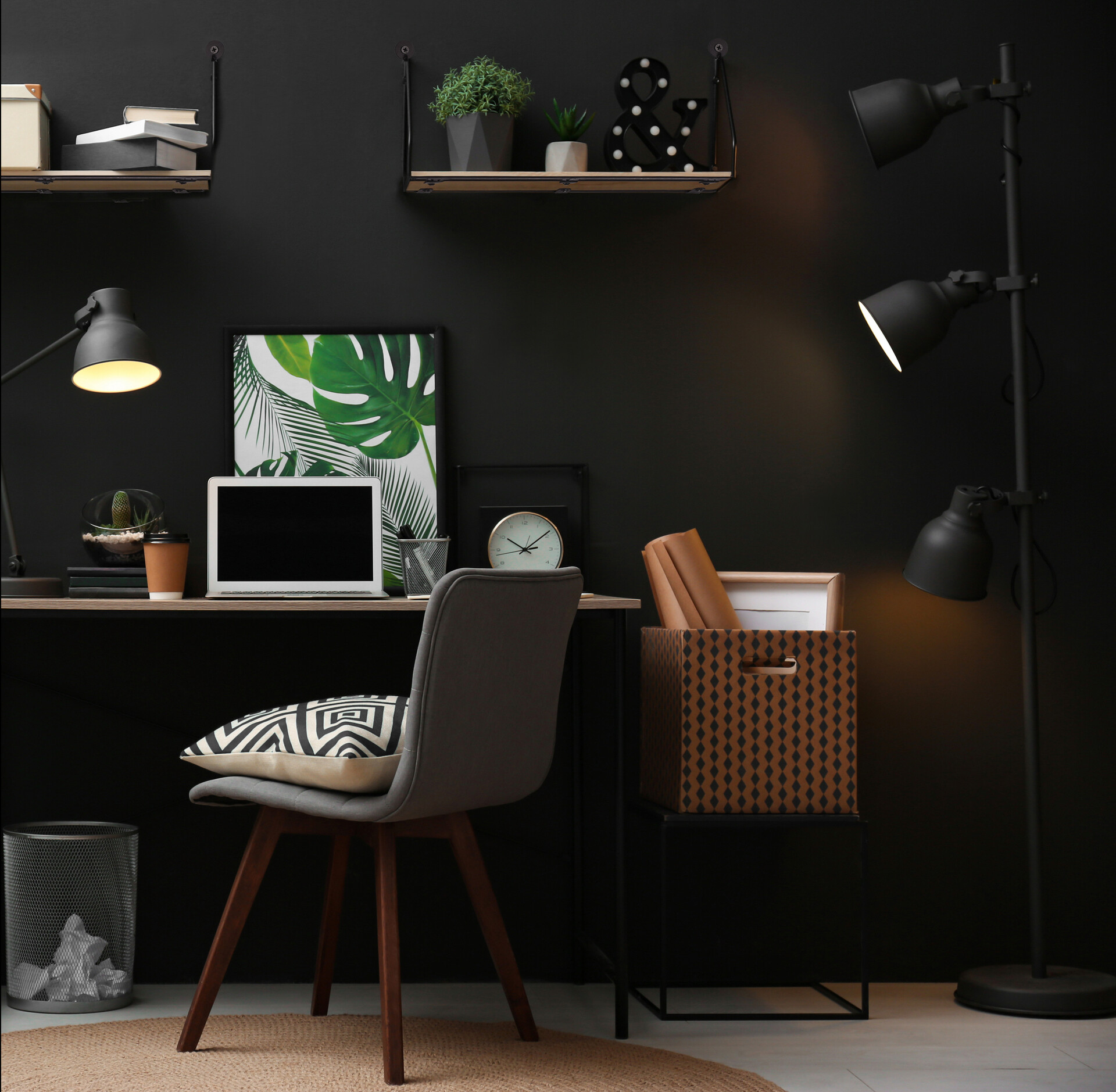 Wandregal Sabrina schwarz B/H/T: ca. 30x13x11 cm