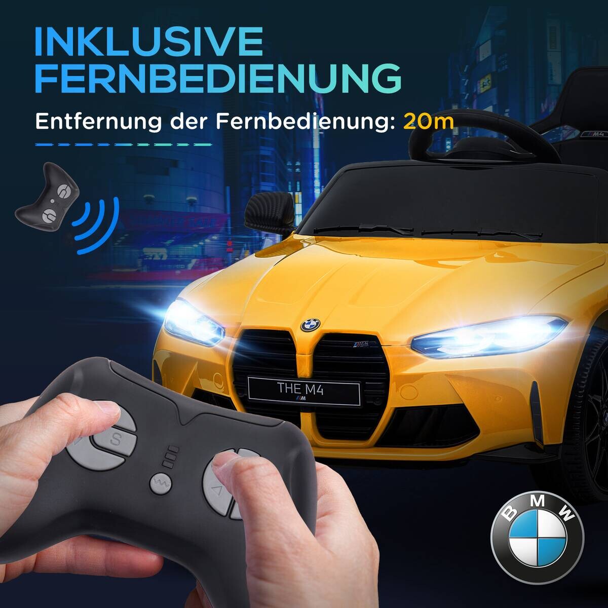 AIYAPLAY Kinder-Elektroauto gelb B/H/L: ca. 69,5x51x108 cm