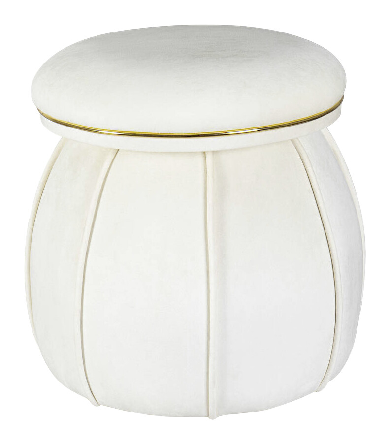 360 Living Hocker Corin 100 elfenbein gold H/D: ca. 51,5x51,5 cm