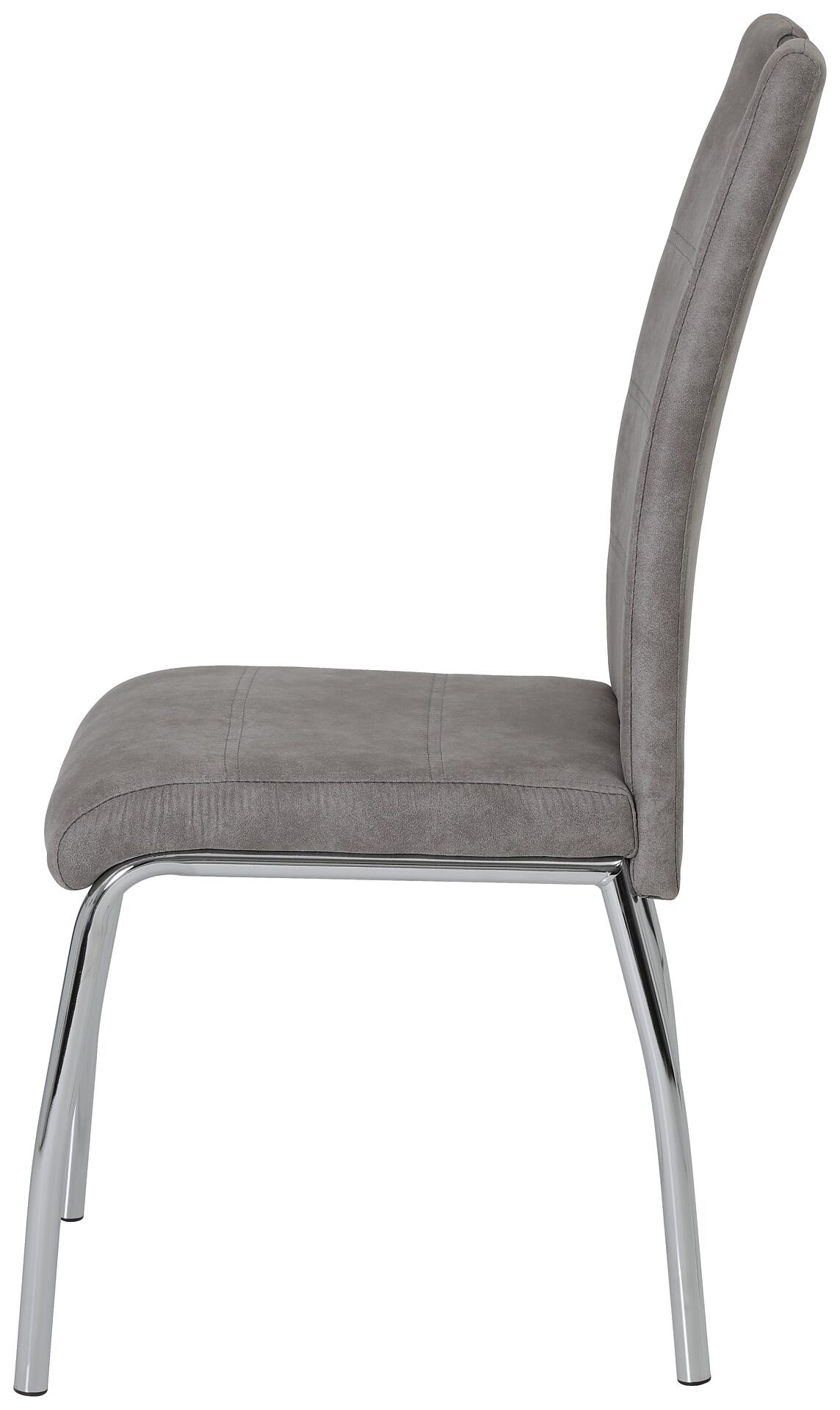 Stuhl Susi 4er Set grau Vintage Microfaser B/H/T: ca. 44x98x61 cm