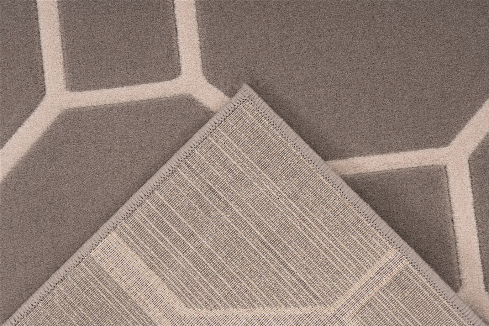 Kayoom Kurzflorteppich Lina 125 taupe B/L: ca. 80x300 cm