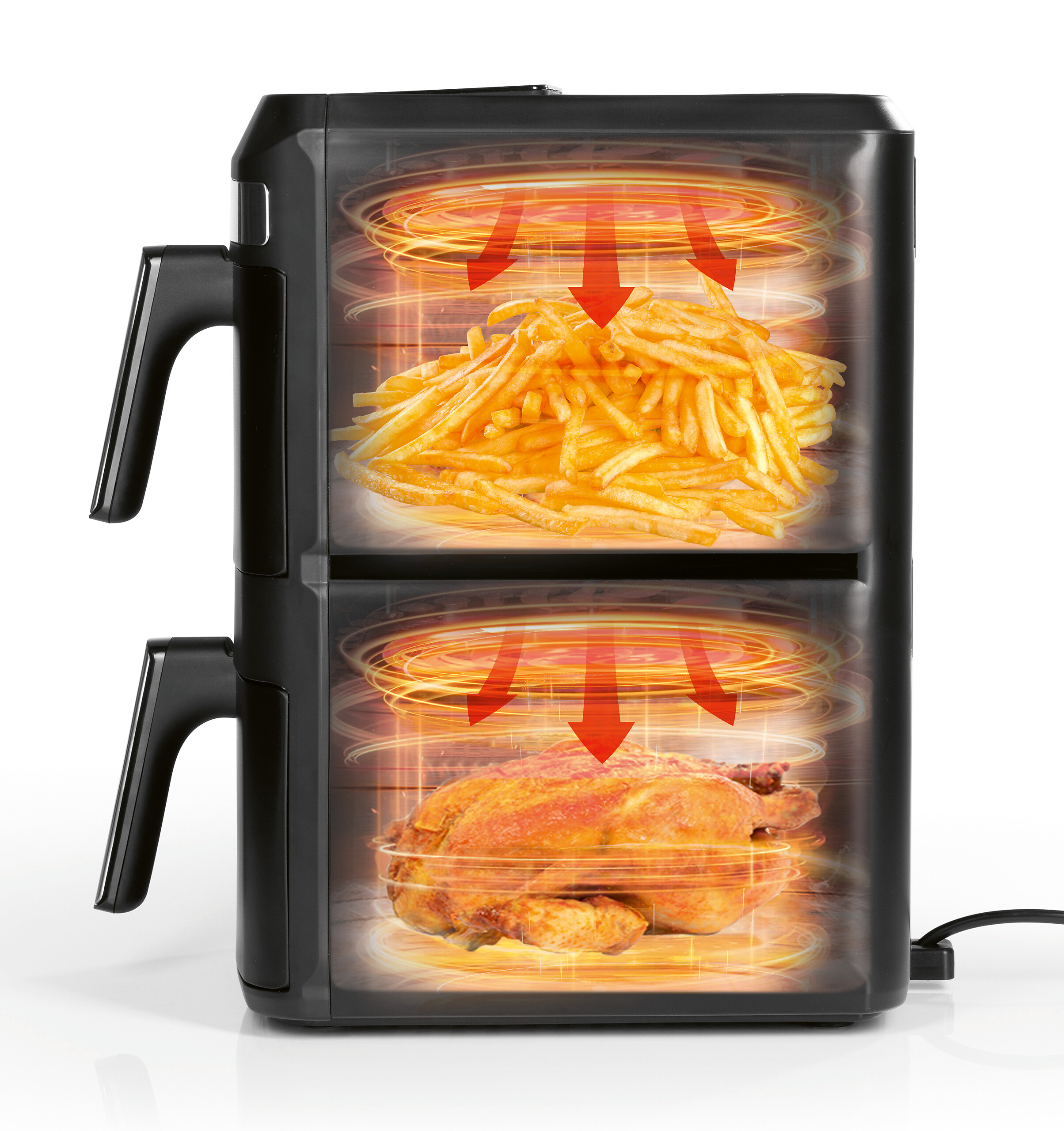 GOURMETmaxx Heißluftfritteuse 16439 schwarz Kunststoff B/H/L: ca. 28,2x42,3x40,8 cm ca. 6 l GOURMETmaxx Heißluftfritteuse 16439 schwarz Kunststoff B/H/L: ca. 28,2x42,3x40,8 cm ca. 6 l