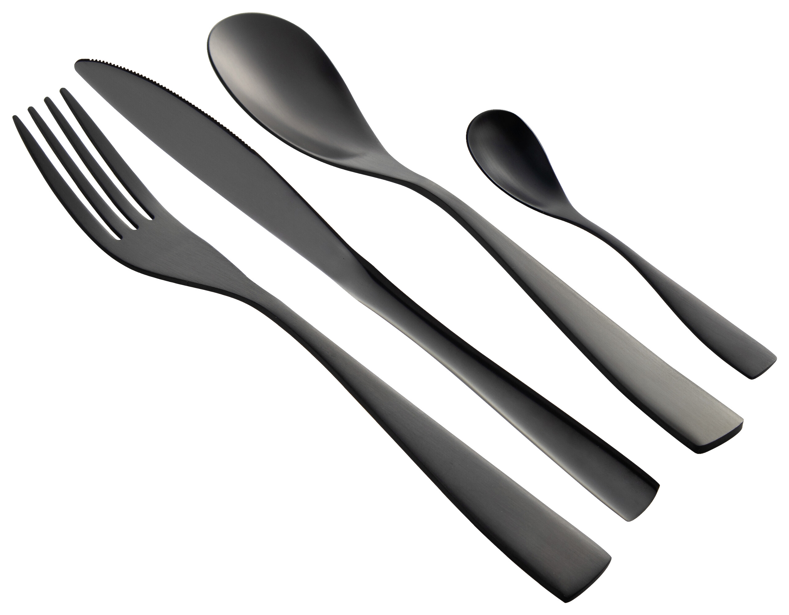 SCHÄFER Besteckset Metallic Black schwarz Edelstahl 24 tlg.