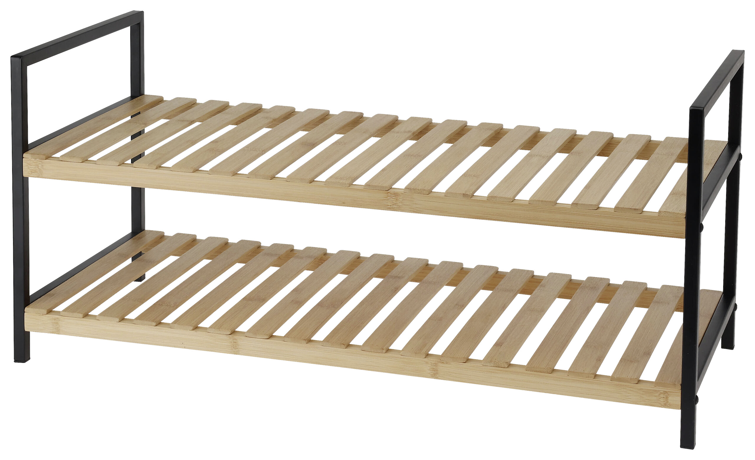 Schuhregal schwarz Bambus B/H/L: ca. 69,5x33x5,8 cm Schuhregal schwarz Bambus B/H/L: ca. 69,5x33x5,8 cm