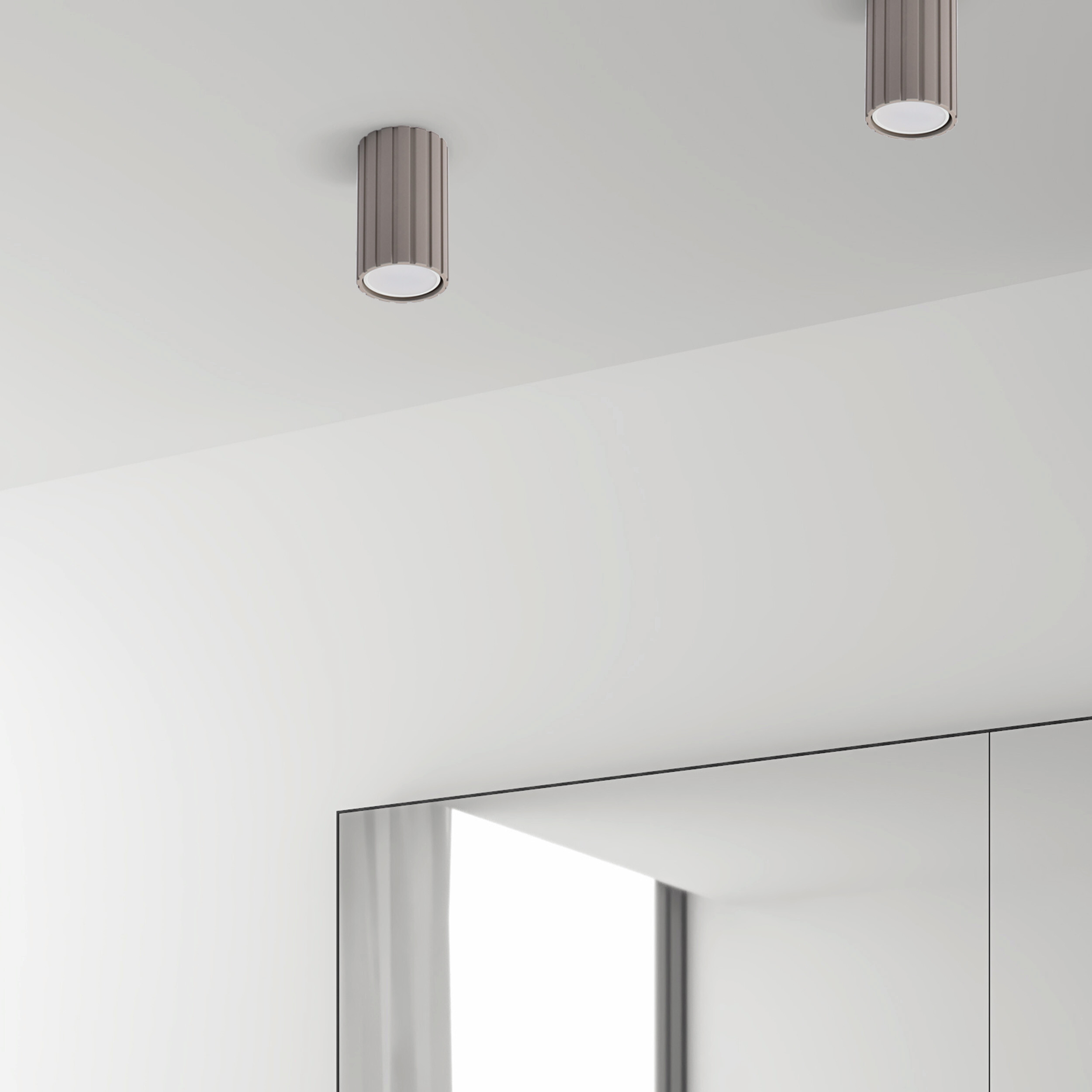 Lamkur Strahler Prisma beige Stahl B/H/L: ca. 6,5x10x6,5 cm 1 Brennstellen