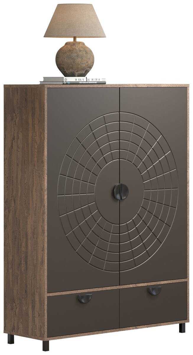 Highboard Fusion Eiche dunkel Nachbildung bronze Optik B/H/T: ca. 120x163x42 cm
