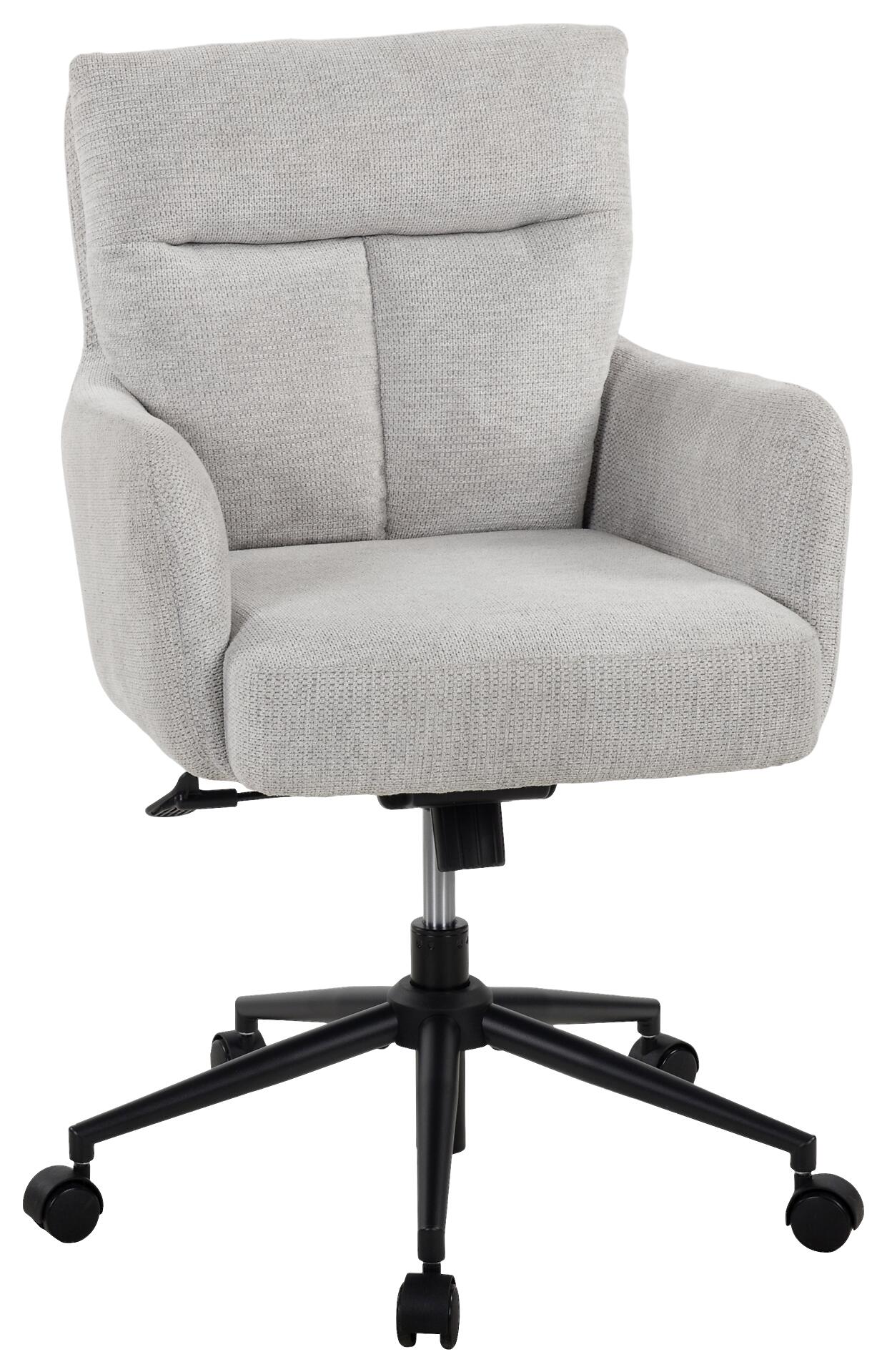 Drehstuhl Lenn hellgrau schwarz Metall Polyester