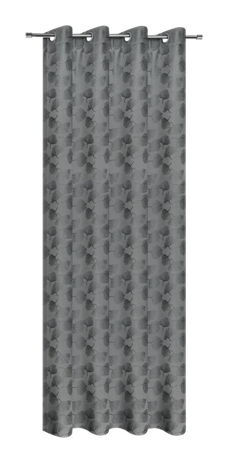 Happy Home Verdunklungsvorhang Gingko grau B/L: ca. 140x245 cm