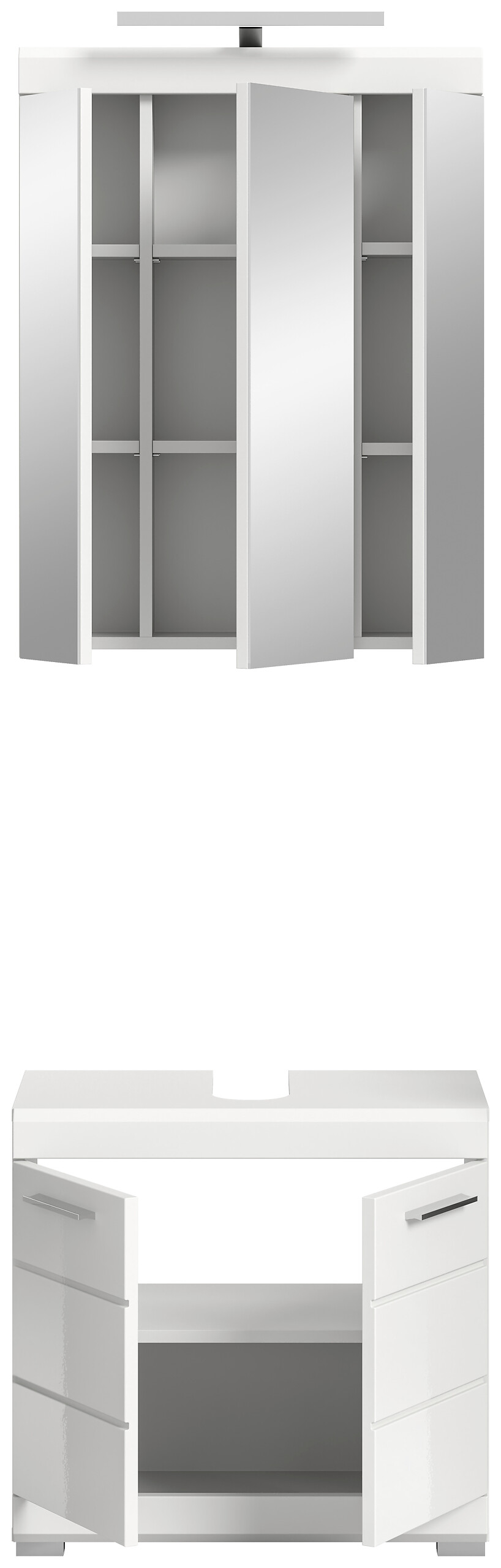 Badezimmer-Set Scout weiß weiß Hochglanz B/H/T: ca. 60x191x34 cm