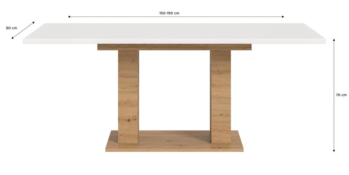 Esstisch MOTION weiß Artisan Nachbildung B/H/T: ca. 150x76x90 cm