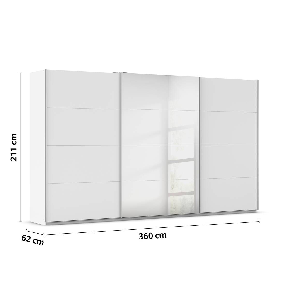 Kleiderschrank Kulmbach Alpinweiß B/H/T: ca. 360x210x62 cm