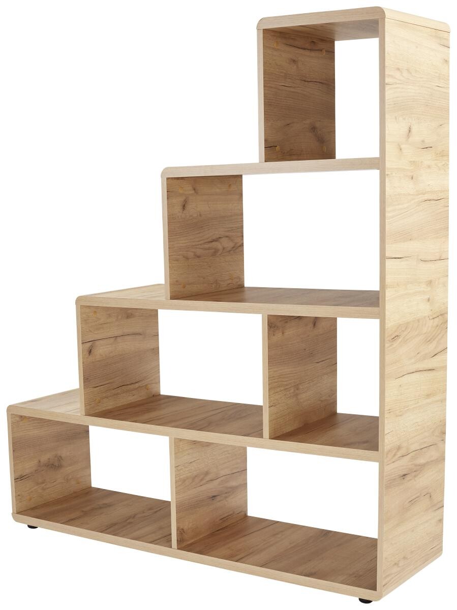 Stufenregal Fontana Eiche Kraft Nachbildung B/H/T: ca. 139x148x35 cm