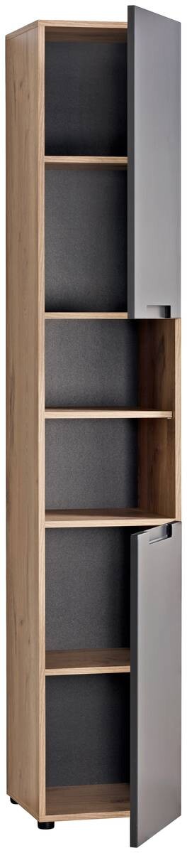 Hochschrank Mailand Eiche Viking Nachbildung anthrazit B/H/T: ca. 35x190x35 cm