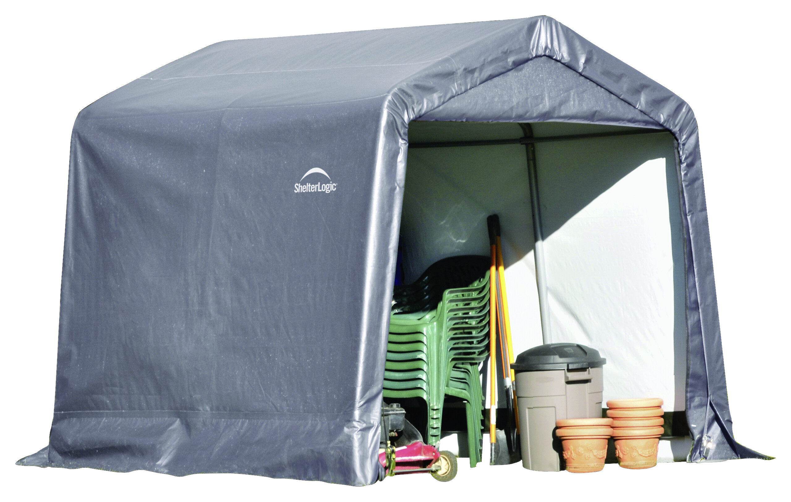 ShelterLogic Foliengerätehaus 5,76m² B/H/T: ca. 240x240x240 cm