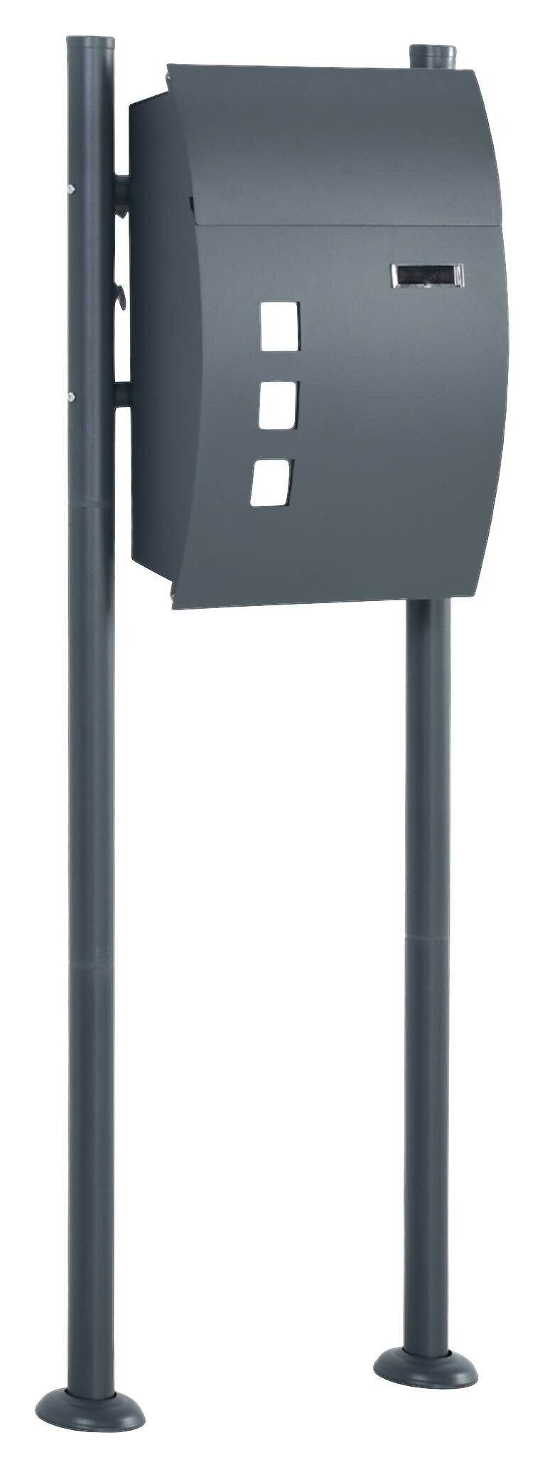 HOMCOM Briefkasten dunkelgrau B/H/L: ca. 15x44x114 cm